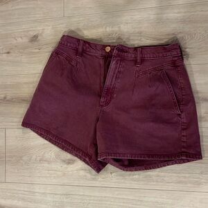 High waisted maroon shorts from target